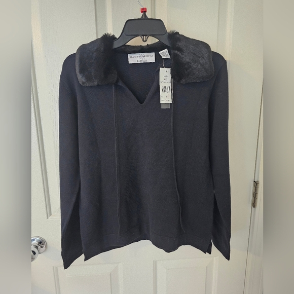 Marisa Christina Perisian NWT Removable Faux Fur Sweater Size S - Picture 1 of 7